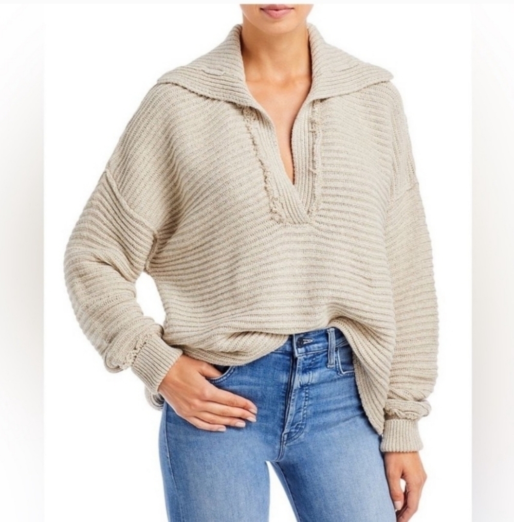 Free People Maerlie pullover in pebble